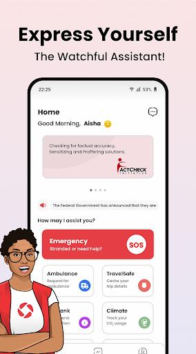 Android application Kaci Help - SOS, Info, Climate screenshort