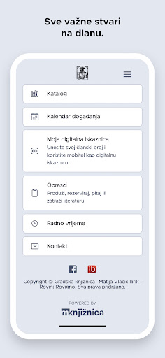 Android application Gradska knjižnica Rovinj screenshort
