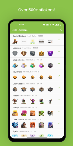 COC Stickers Screen 2