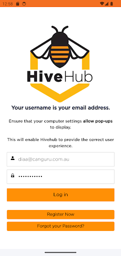 Android application HiveHub screenshort
