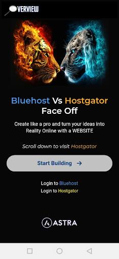 Android application BlueHostGator screenshort