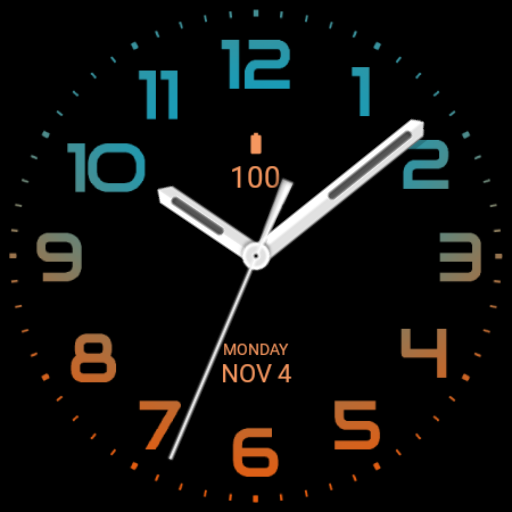 Blue Orange Analog Watch Face screenshot 3