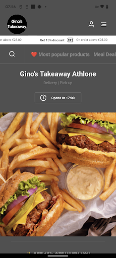 Android application Gino's Takeaway Athlone screenshort