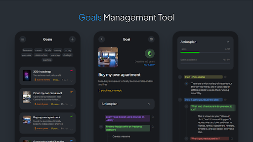 goal.tools: Achieve Your Goals Screen 2