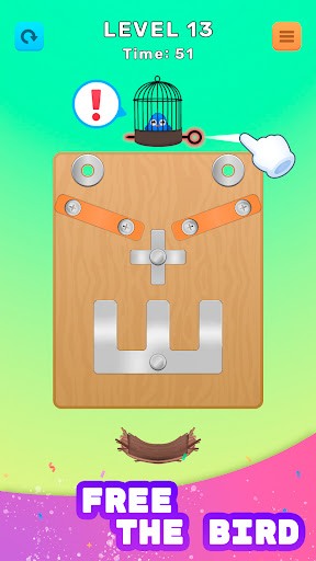 Android application Screw and Bird: Pin Puzzle screenshort