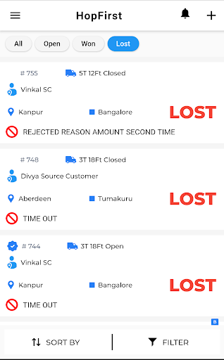 Android application Hopfirst screenshort
