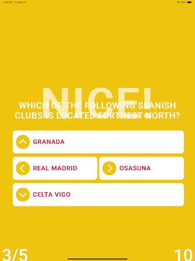 Screenshot of QuizSwipe Football