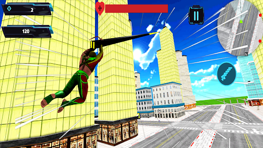 Black Super Rope Hero Game 3D