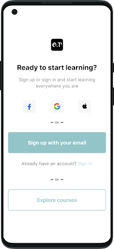 Android application O.P Academy screenshort