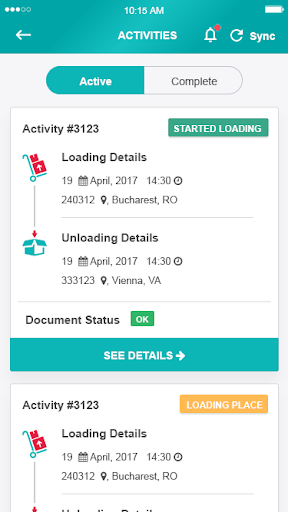 Gruber Logistics Driver APP Screen 2