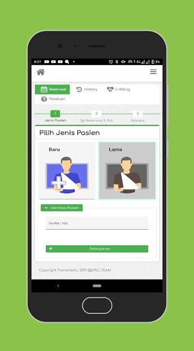 Android application E-Reservasi RSKI Pulau Galang screenshort