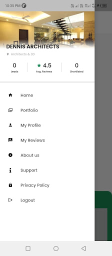 Android application BuildPlan Vendor screenshort