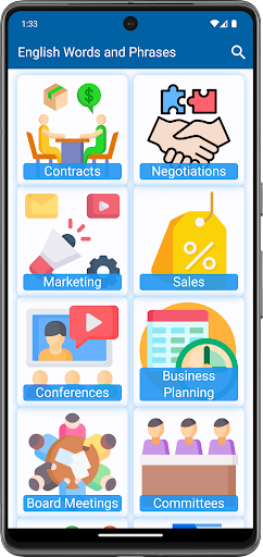 Android application English Words and Phrases screenshort