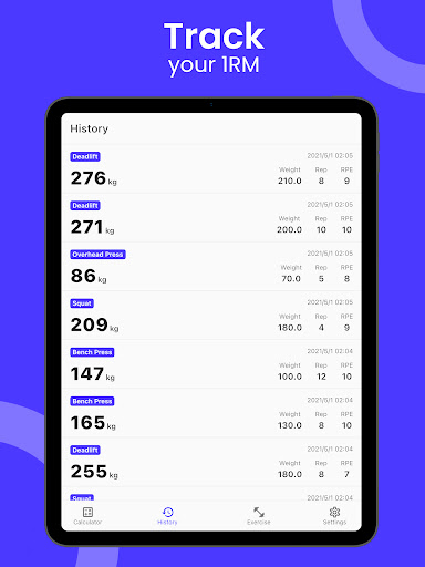 Screenshot of 1RM Calculator