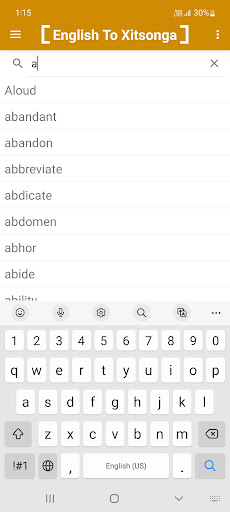 Android application English To Xitsonga Dictionary screenshort