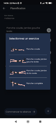 Android application Exercices de gainage screenshort