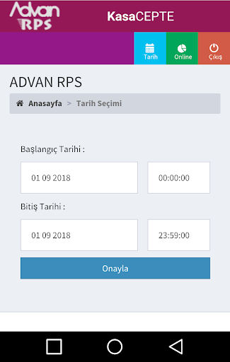 AdvanRPS Kasa Cepte Screen 2