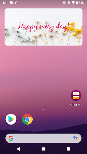 Android application Text Widget screenshort