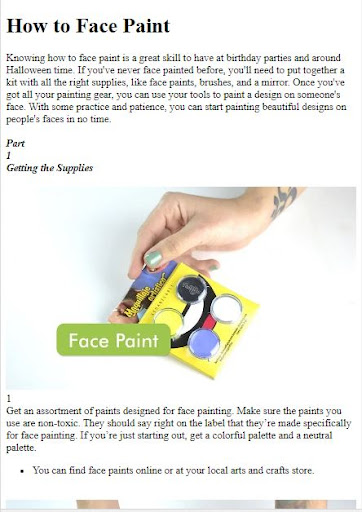 Android application How to Do Face Painting screenshort