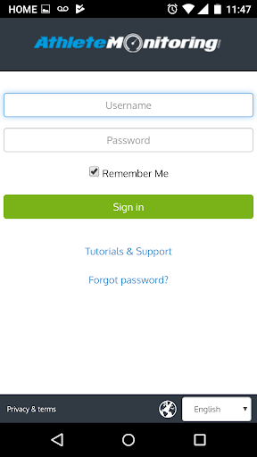 AthleteMonitoring Pro Screen 2
