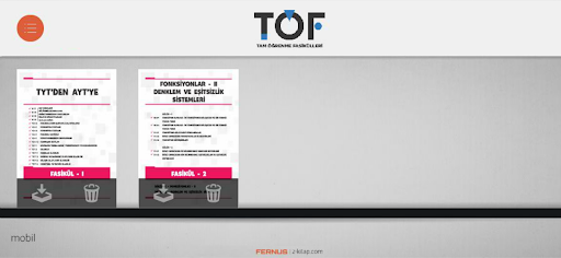 Android application TÖF Mobil Kütüphane screenshort