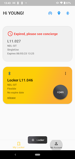 TZ Day Lockers App Screen 2