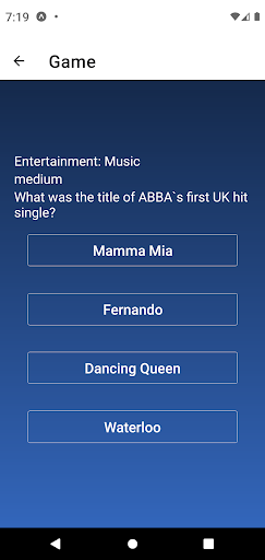 Android application CPU21 - Quiz screenshort