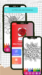 Glitter Flower Coloring Book