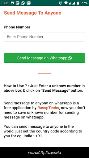 Send Message To Anyone Screen 2