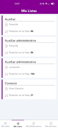 Android application APP Llamamientos DSPAS screenshort