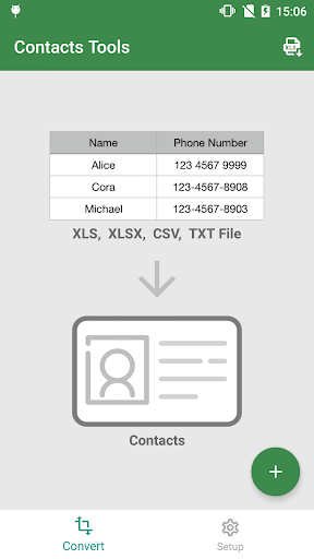 Android application Contacts Tools - Excel to VCF screenshort