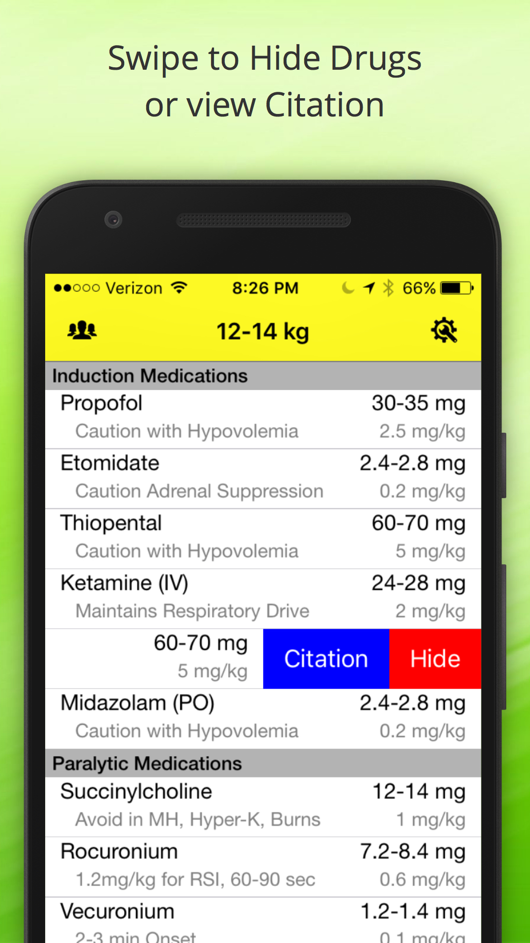 Android application Pedi Safe Medications screenshort