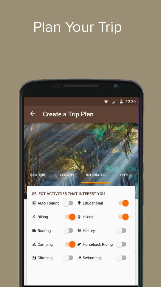 Android application Chimani: National & State Parks screenshort