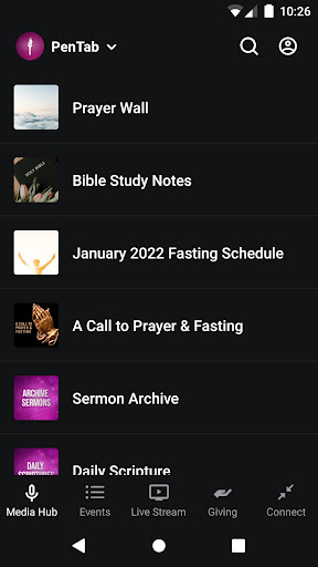 Android application Pentecostal Tabernacle Int. screenshort