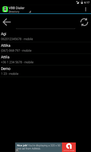 VBB Dialer Screen 2