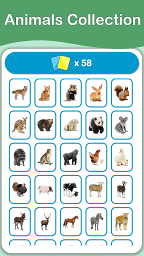 Android application Animals Cards Games screenshort
