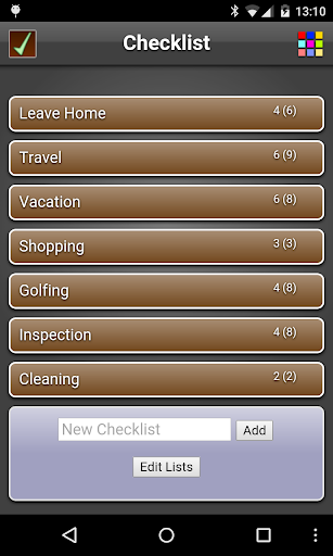 Android application Checklist Lite screenshort