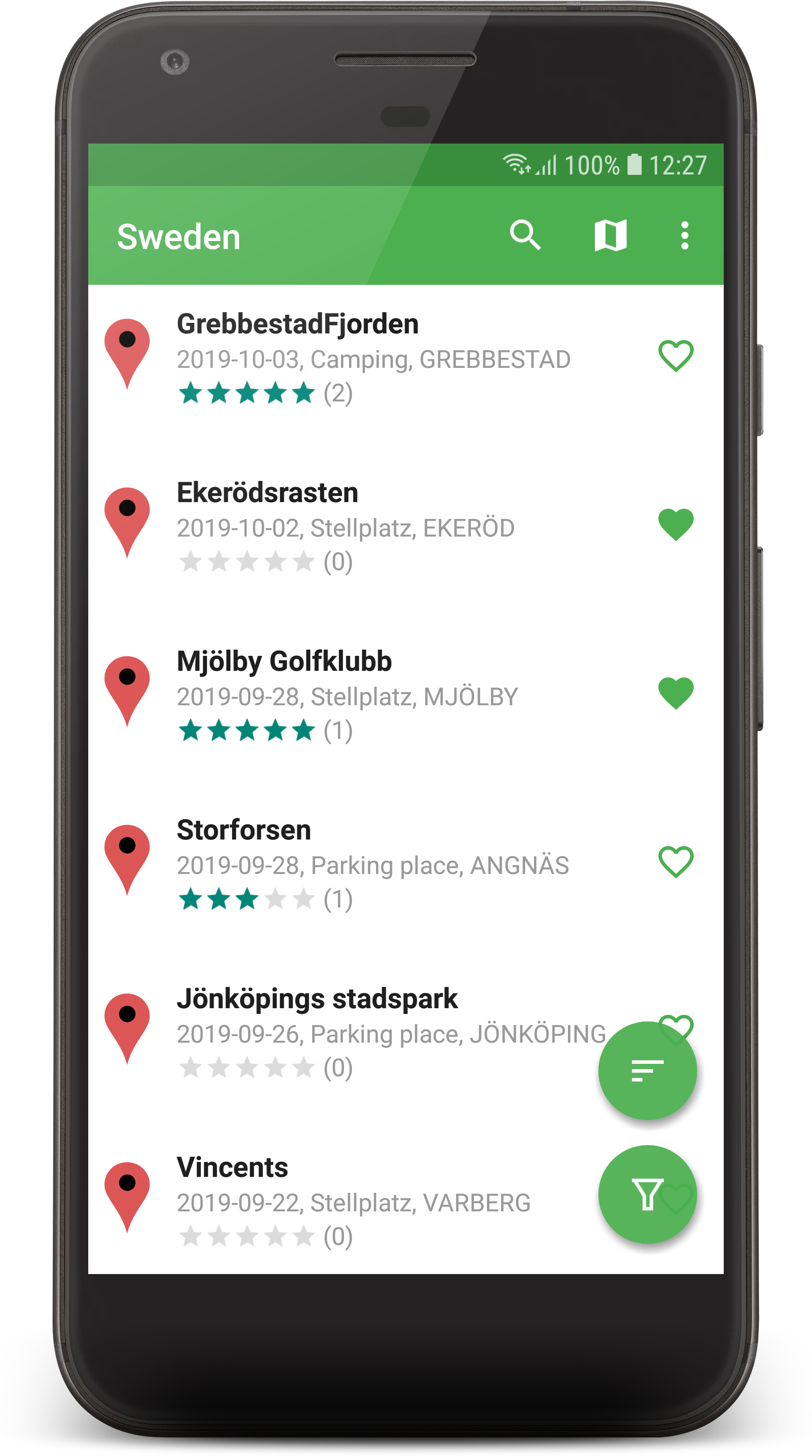 Android application Stellplatz Europe PRO screenshort