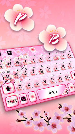 Pink Spring Flowers Keyboard T Screen 2