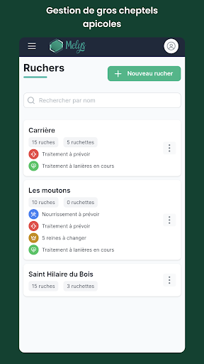 Android application Melys - Gestion apicole screenshort