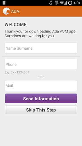 Android application Ada Shopping Center screenshort