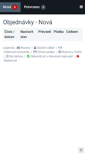 Jídlo365 Obsluha Screen 2