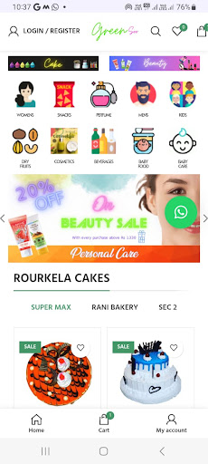 Android application GREENSOO Shop Food N Beauty screenshort