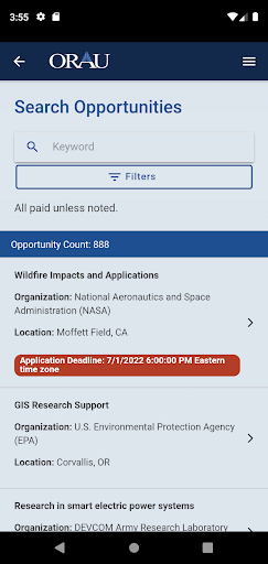ORAU Pathfinder Screen 2