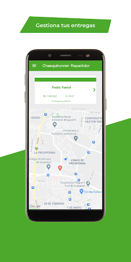 Android application Chasquirunner repartidor screenshort