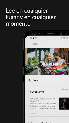 Android application Universo Masculino screenshort