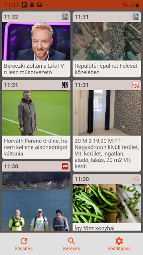 Android application HÍRBÁR screenshort