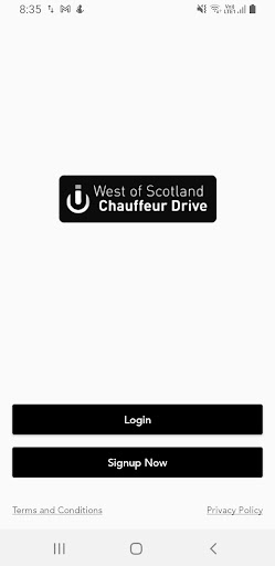 Android application WOS Chauffeur screenshort