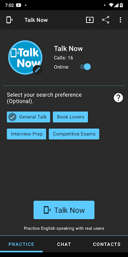 Talk Now – Audio Chat to English speaking practice 1.9.3 screenshots 1