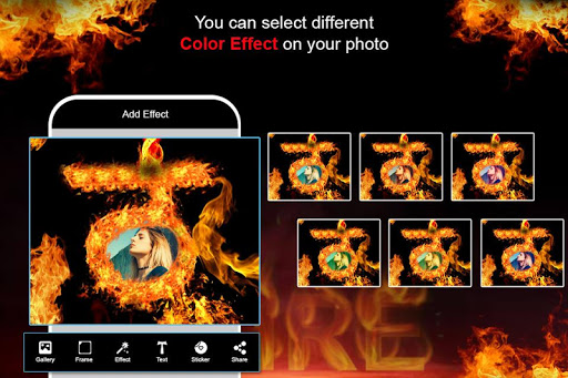 Fire Text Photo Frame Decorati